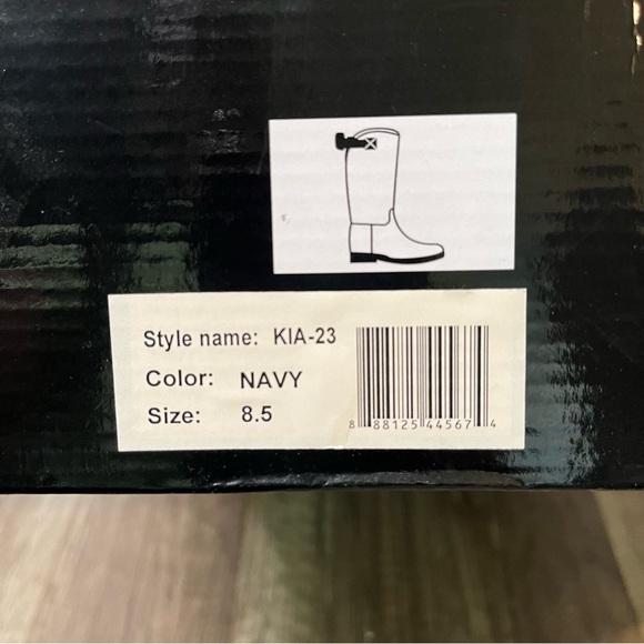 Brand new Adriana New York Navy Blue High Shaft Rainboots w/Org Box - Picture 6 of 9